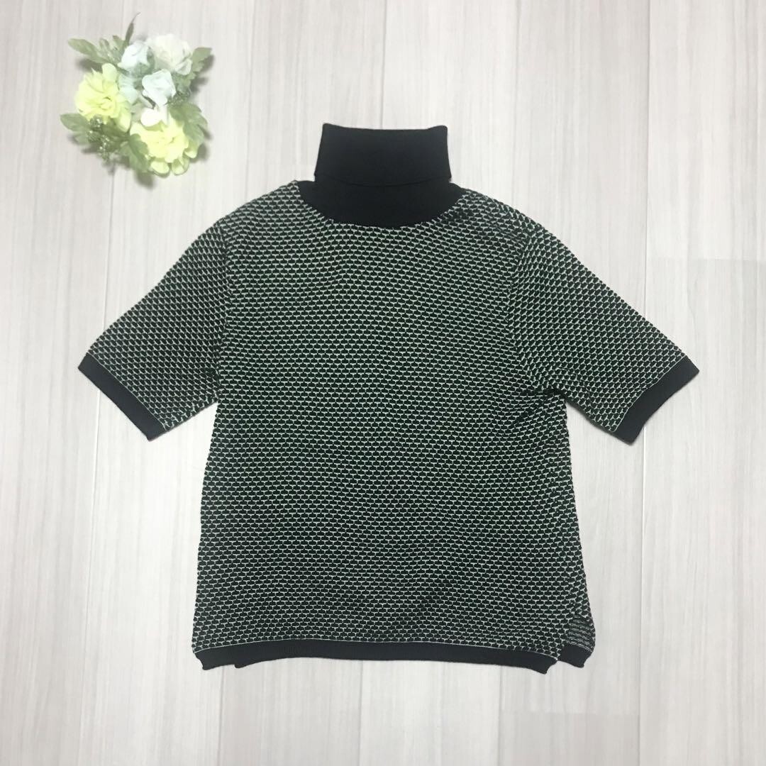 ZARA KNIT レディース 半袖 ハイネックニット サイズM b0004拍卖