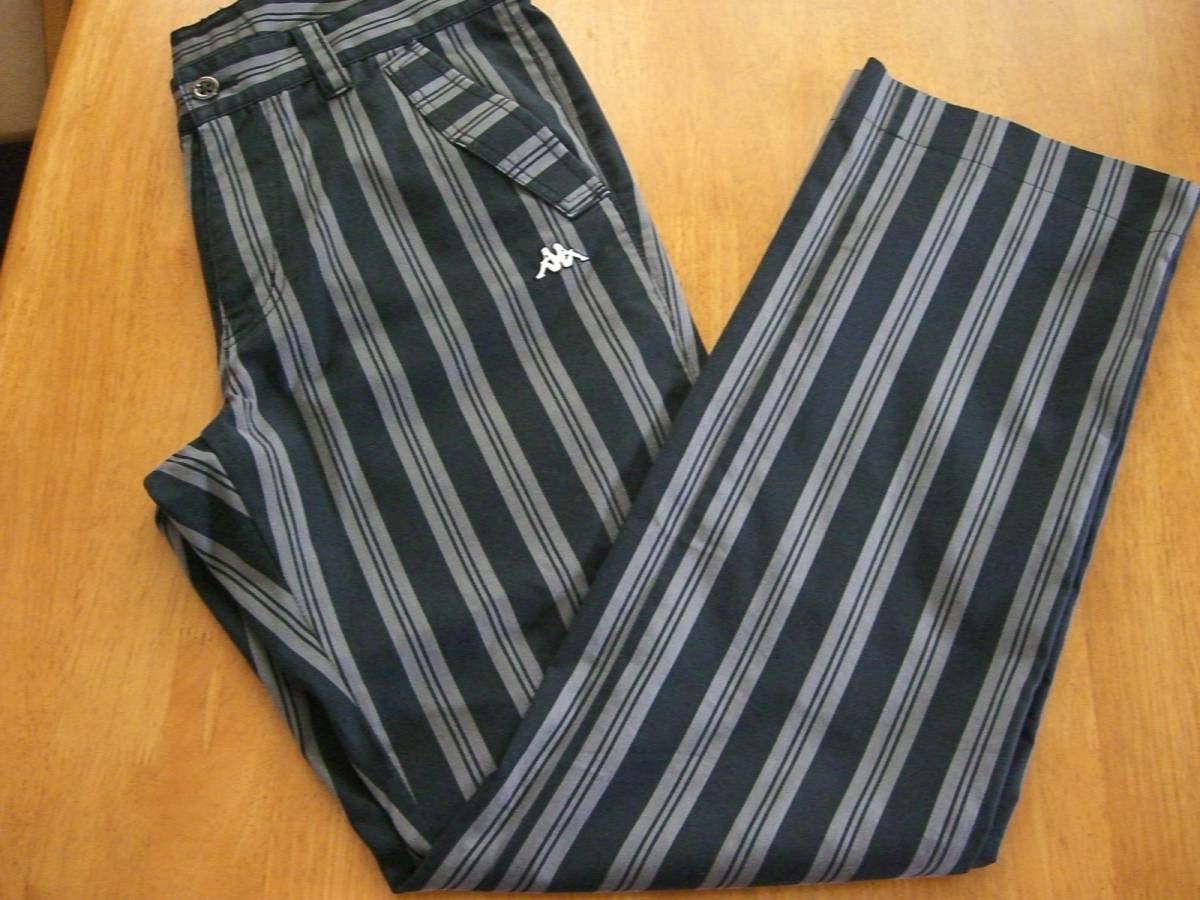 超希少!KAPPAカッパ ブラックコレクション ストライプパンツ 送料無料!拍卖