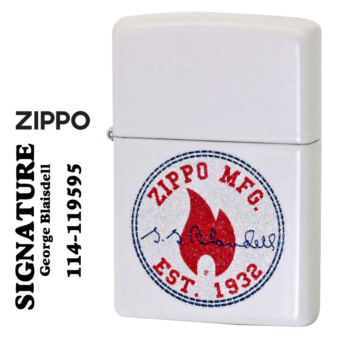 zippo(ジッポーライター) SIGNATURE George G. Blaisdell プリント加工 ホワイトマット Z214-119595 【ネコポス可】拍卖