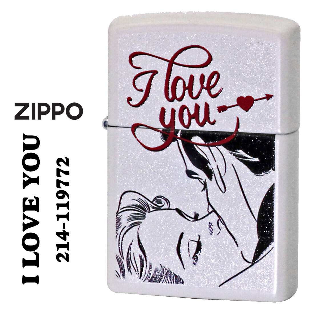 zippo(ジッポーライター) I LOVE YOU プリント加工 ホワイトマット Z214-119772 レトロ おしゃれ 【ネコポス可】拍卖