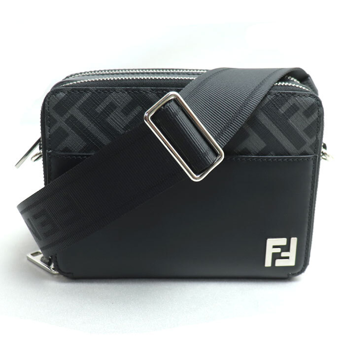 FENDI フェンディ スクエアFF オーガナイザー カメラケース ショルダーバッグ ブラック 7M0357AFF2F0GXN メンズ 中古拍卖