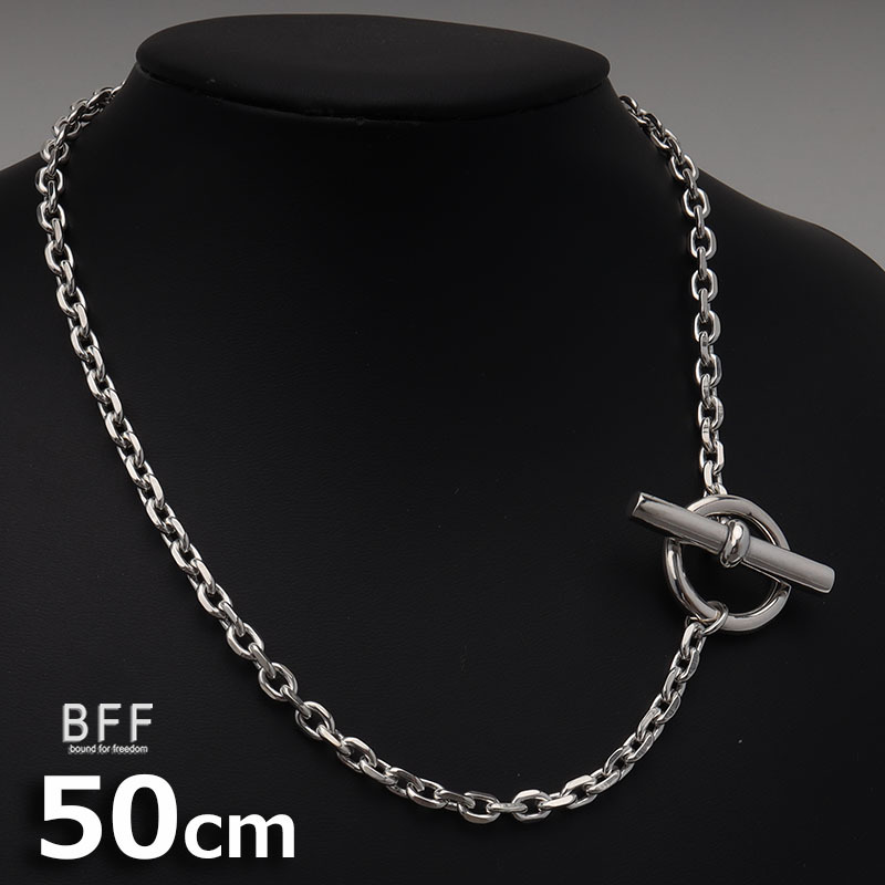 BFF ブランド 幅5mm マンテル チェーンネックレス 50cm 細め シルバー925 太め 金属アレルギー対応 専用BOX付属拍卖