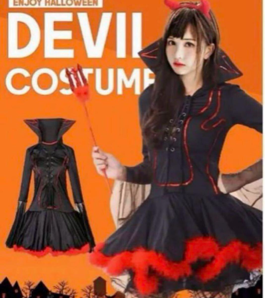 コスプレ 悪魔 魔女 コスチューム コスプレ L 新品拍卖