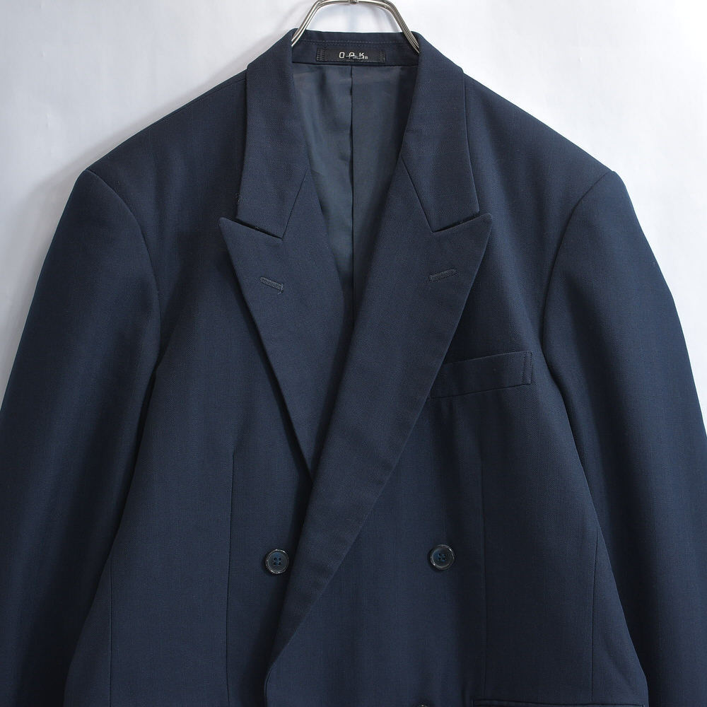 90~00s GRANBIRD OAK ヘリンボーン シャドーストライプ ダブルブレスト ジャケット ヴィンテージ スーツ フォー拍卖
