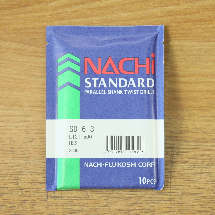 未使用)10本☆ナチ/NACHI φ6.3mm ツイストドリル HSS ストレートシャンクドリル拍卖