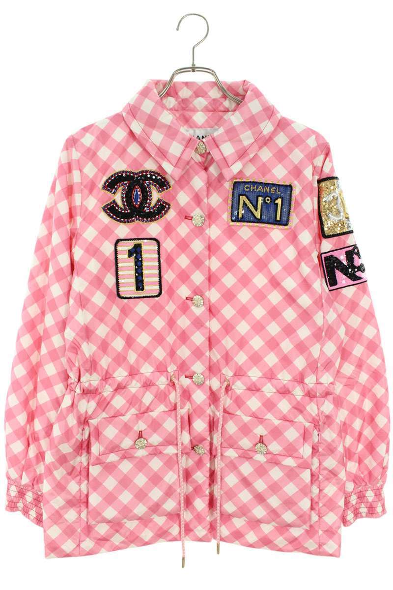 シャネル ブルゾン P74093V65695 サイズ:38 スパンコール装飾チェックシルクブルゾン 中古 BS99拍卖