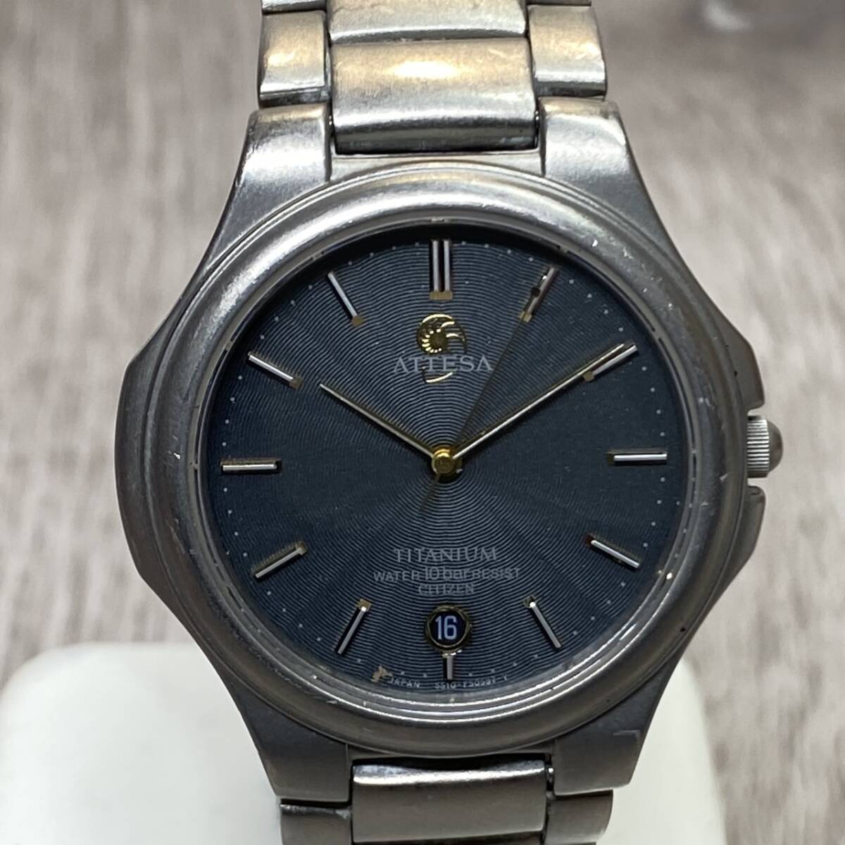 ▼●【YH-1470】中古現状品 CITIZEN シチズン チタン ATTESA アテッサ 5510-F51308 不動品 腕時計 【レターパックプラス発送可】拍卖
