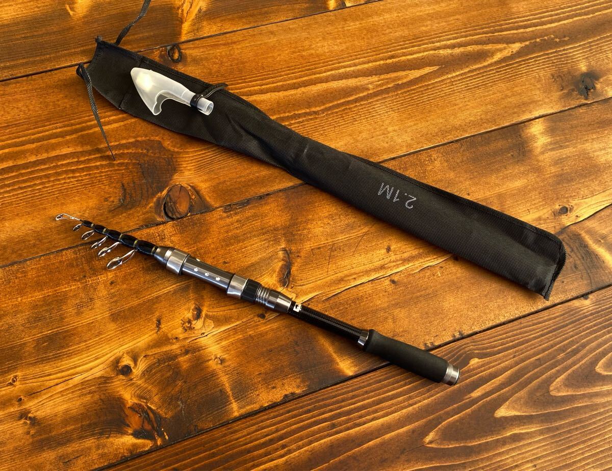 7ft 210cm テレスコロッド グリップの長さ調節できる スピニングロッド拍卖