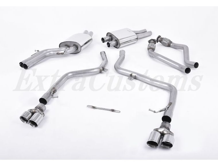 MILLTEK ミルテック キャタバックエキゾーストシステム アウディ S4 3.0 スーパーチャージャー V6 B8 レースバージョン 4本出し ポリッシュ拍卖