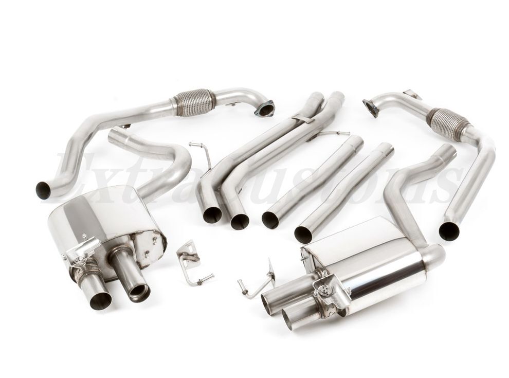 MILLTEK キャタバックエキゾースト アウディ S4 3.0 ターボ V6 B9 セダンand ワゴン non-resonated 4本出し ポリッシュ オーバル 拍卖