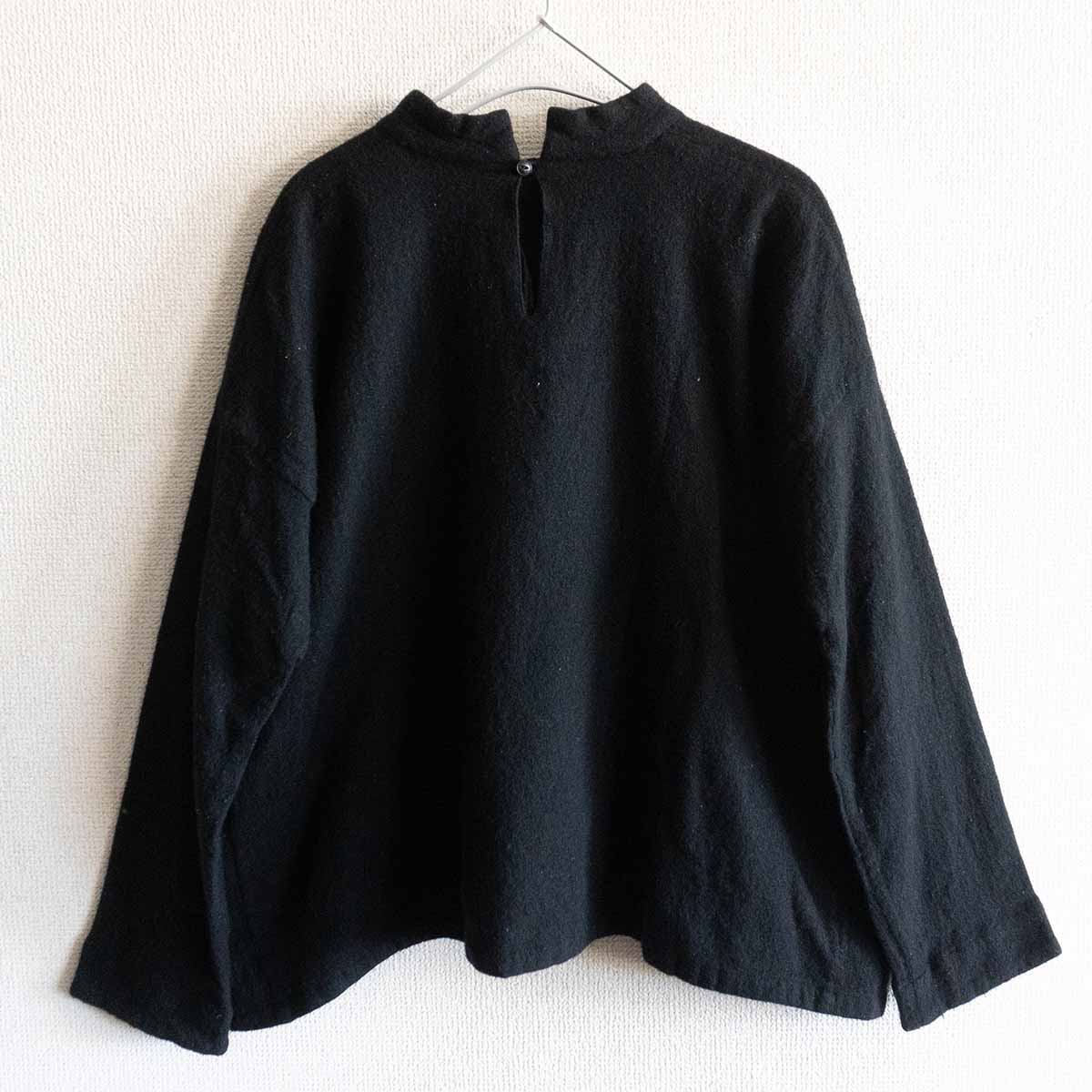【美品】 ARTS&SCIENCE 【Pullover blouse】ブラック プルオーバー ウール ブラウス アーツ&サイエンス 25020469拍卖