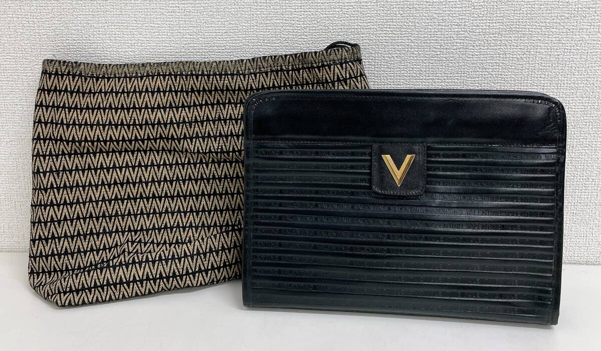 【90s MARIO VALENTINO マリオ ヴァレンティノ ビンテージ セカンドバック】バレンチノ/バネ口金具/クラッチバッグ/レトロ/K71-138拍卖