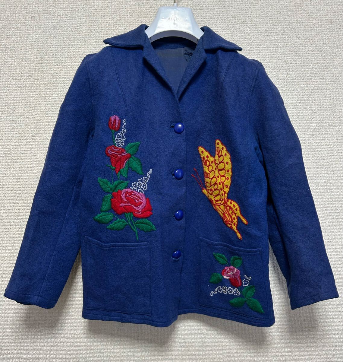 ヴィンテージ メキシカンジャケット 刺繍 シャツ ウール フェルト ハンドステッチ Vintage 民族 拍卖