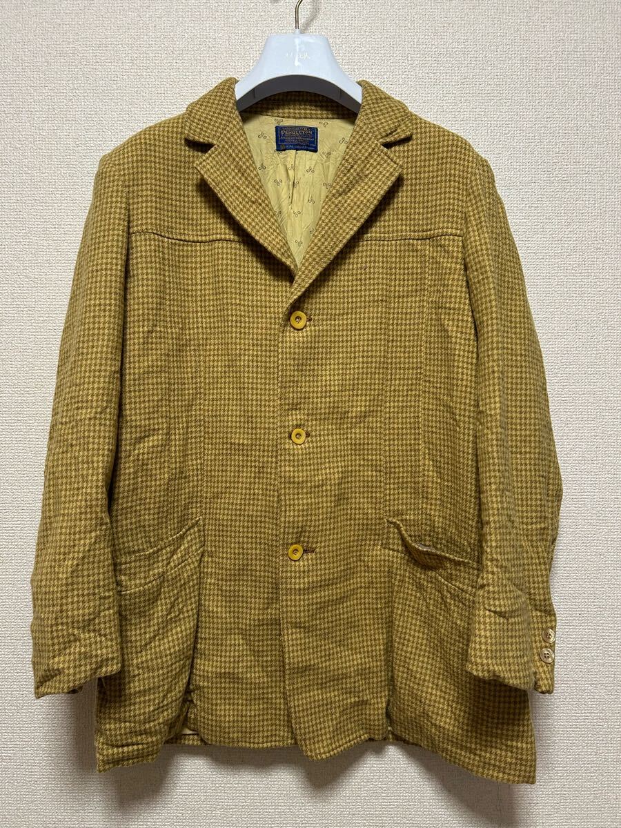 60's PENDLETON ペンドルトン ウール テーラードジャケット 千鳥柄 ウールジャケット USAヴィンテージ /カントリー 拍卖