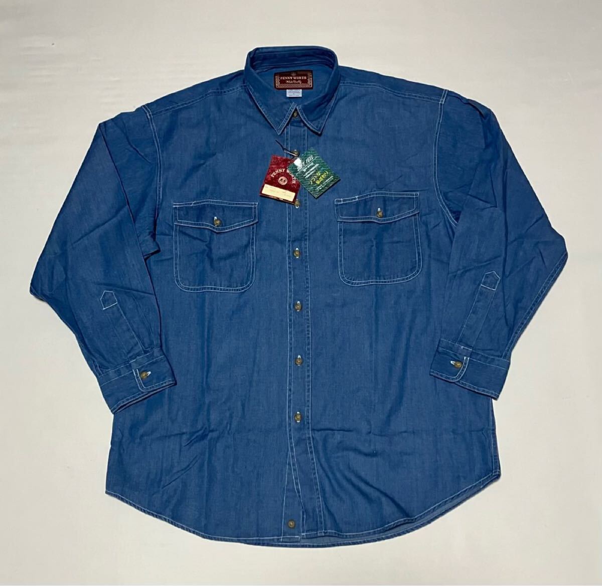 Penny Worth 長袖シャツ インディゴ メンズLサイズ 拍卖