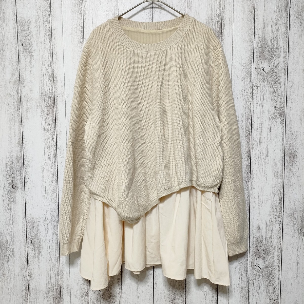 fifth イレヘム ドッキングニットプルオーバー レイヤード風 アシンメトリー拍卖