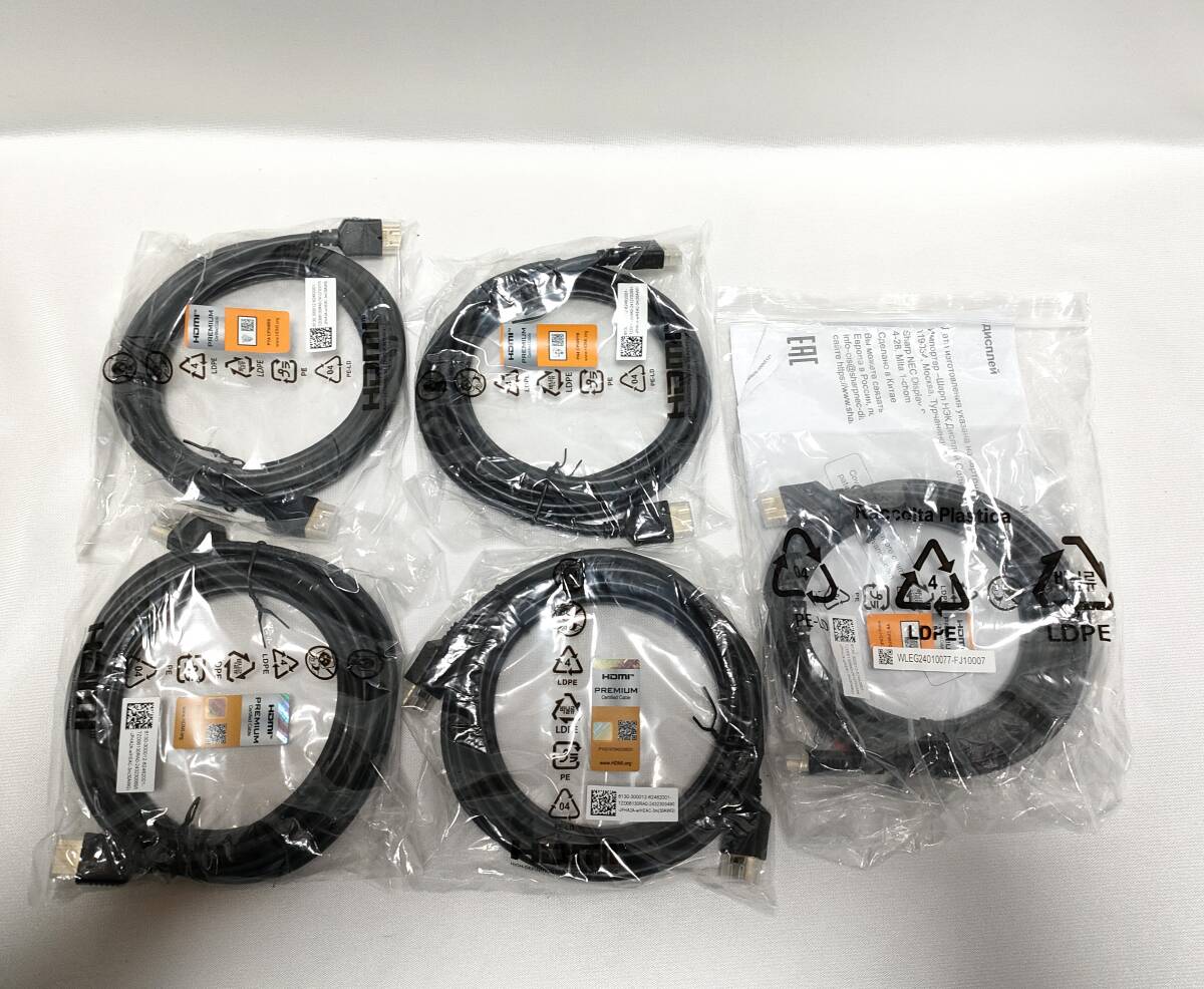 M〇936【未使用品 5本セット】HDMIケーブル 3M VW-1 PREMIUM Y9 CPIH7QT cartified cable HIGH SPEED 80° 30V シャープNEC拍卖