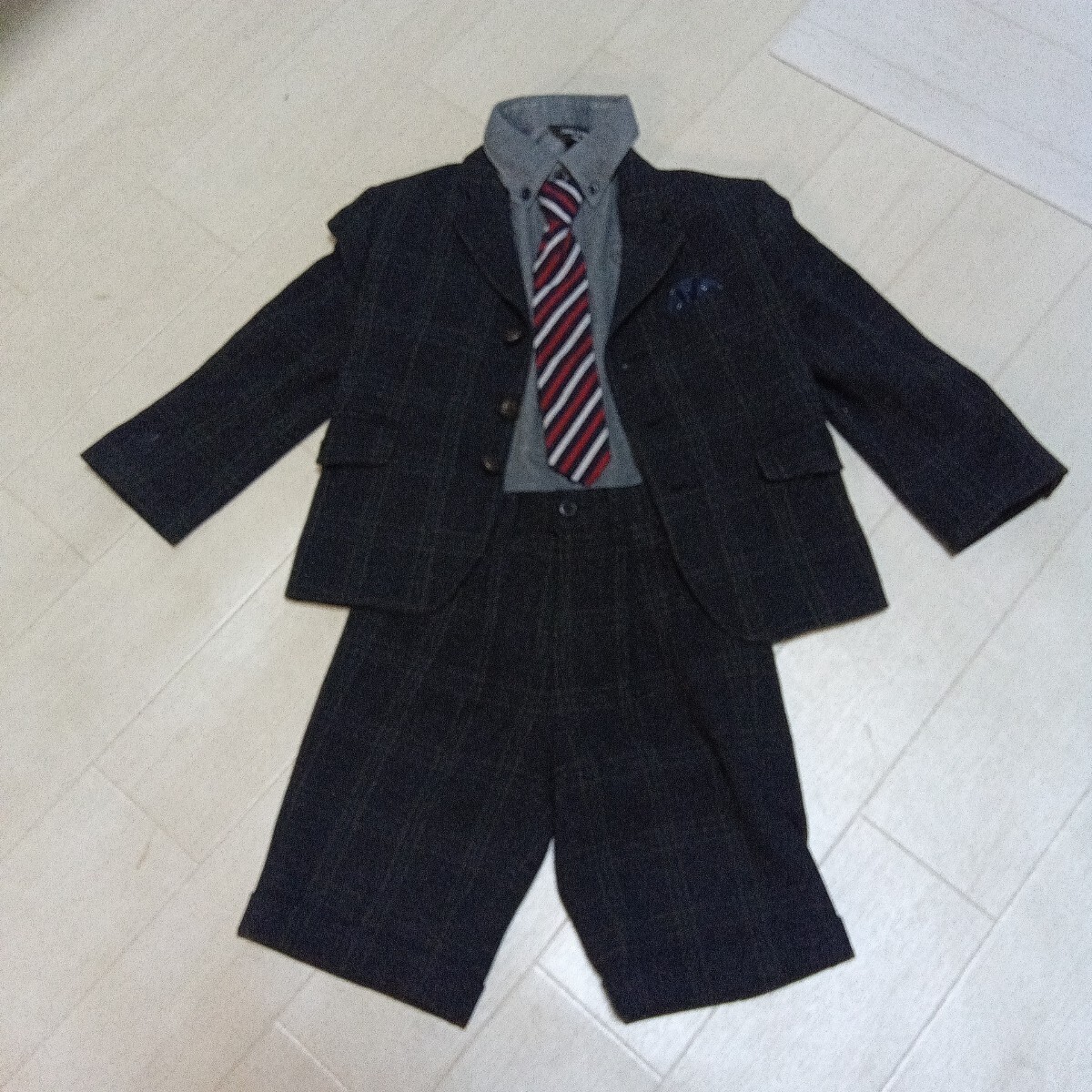 POLO BRTISH Country spirit ポロ キッズ ボーイズ セットアップ +コムサイザム3点セット チェック柄 発表会 フォーマル 100拍卖