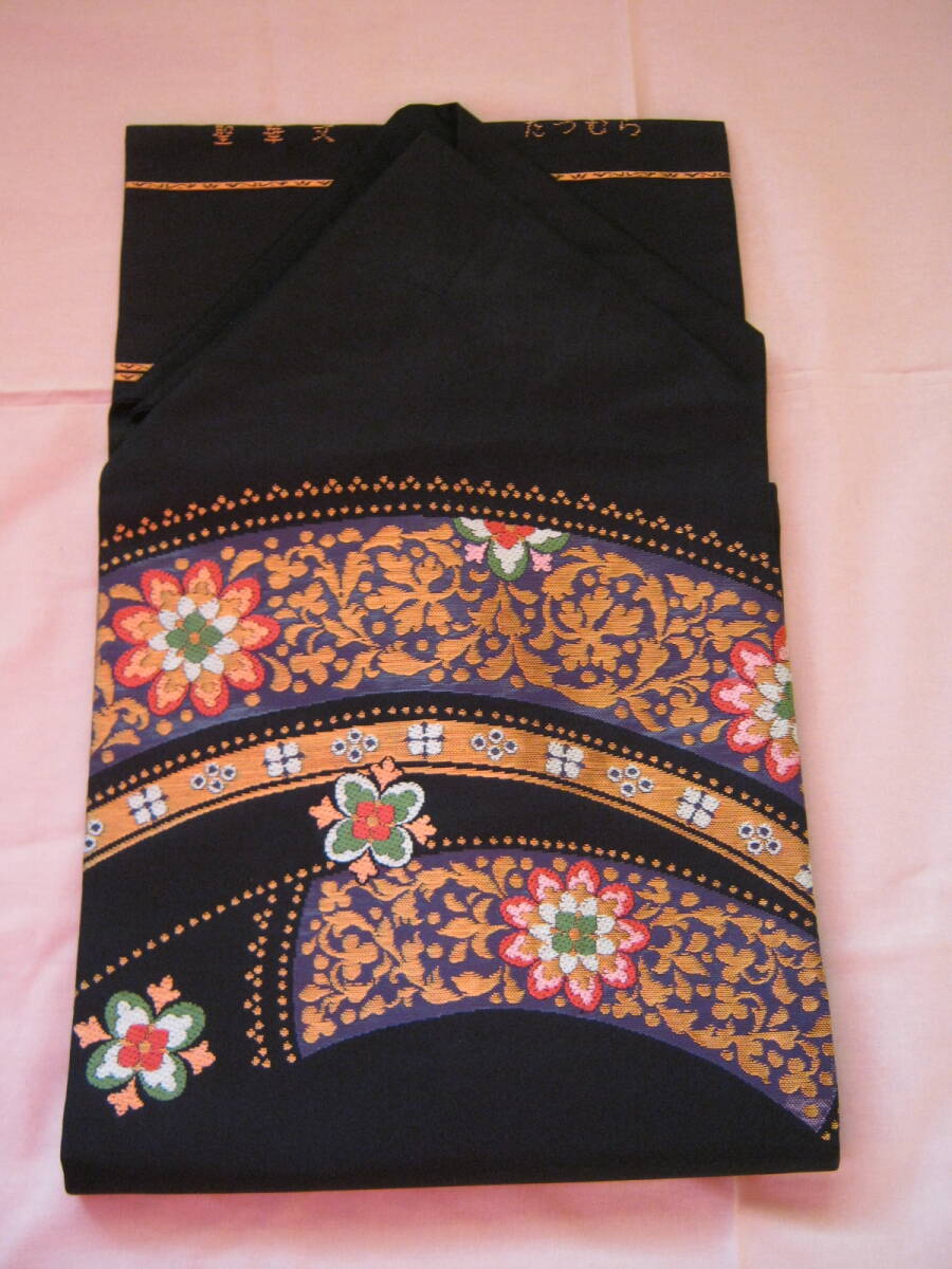なごや帯 たつむら 聖華丈 黒 3m40cm さが美購入拍卖