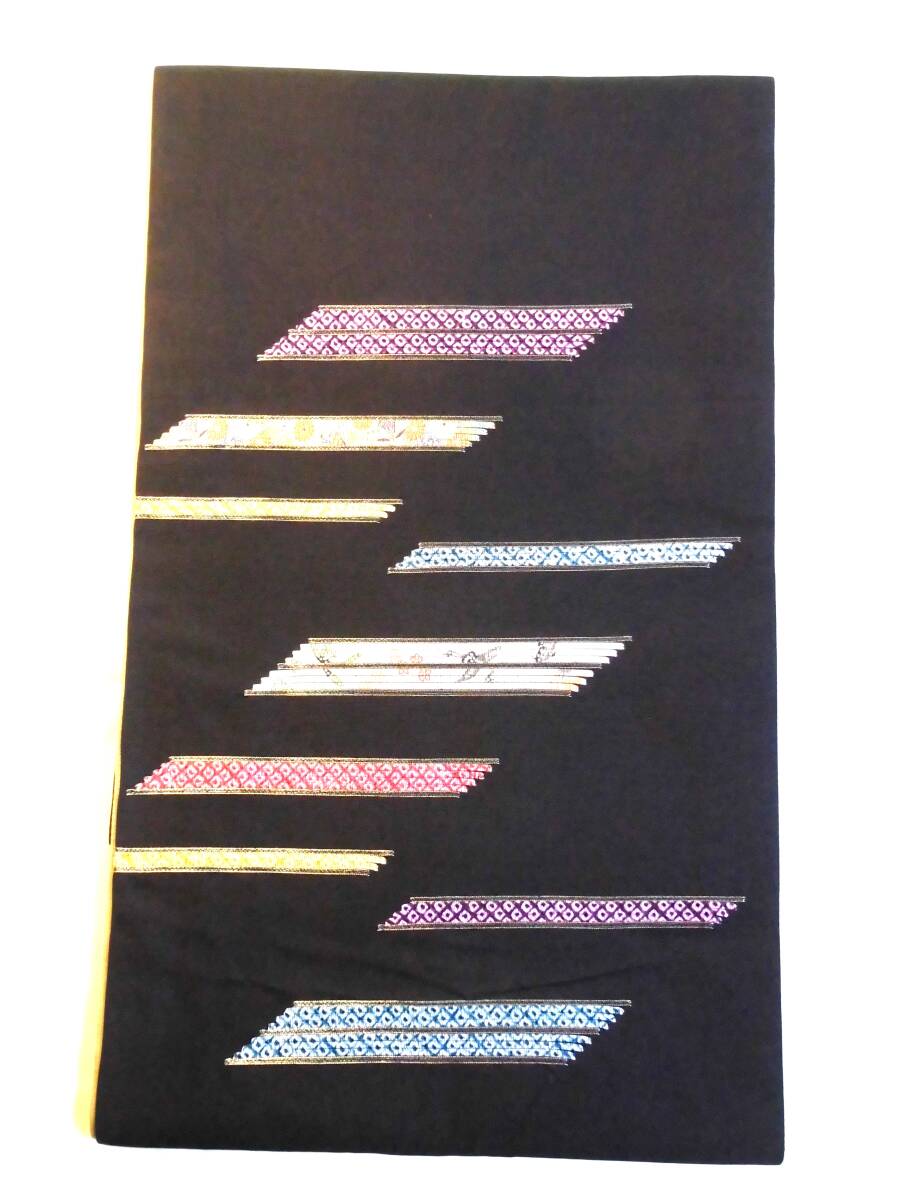 岡山武子作 長帯 黒金 4m50cm さが美購入拍卖