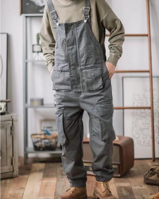 新入荷*M-2XL選択 メンズ アメカジ オーバーオール サロペット カジュアルパンツ カーゴパンツ ゆったり 大きいサイズ アメカジ*グレー拍卖