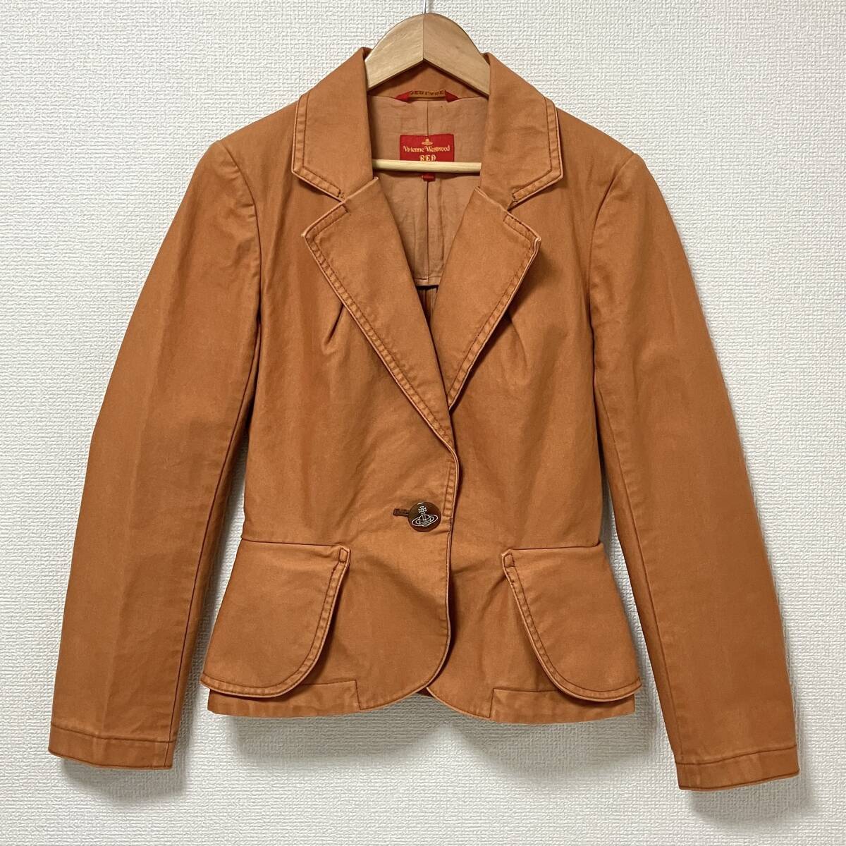 初期 オリゾンティ vivienne westwood RED LABEL オーブ ボタン ジャケット オレンジ 2サイズ ヴィヴィアンウエストウッド archive 5010116拍卖