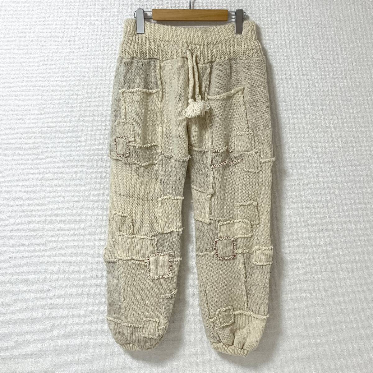 LABRAT クラスト パッチワーク ニット イージーパンツ ホワイト Mサイズ ラブラット FLAGSTUFF blackmeans 2200拍卖