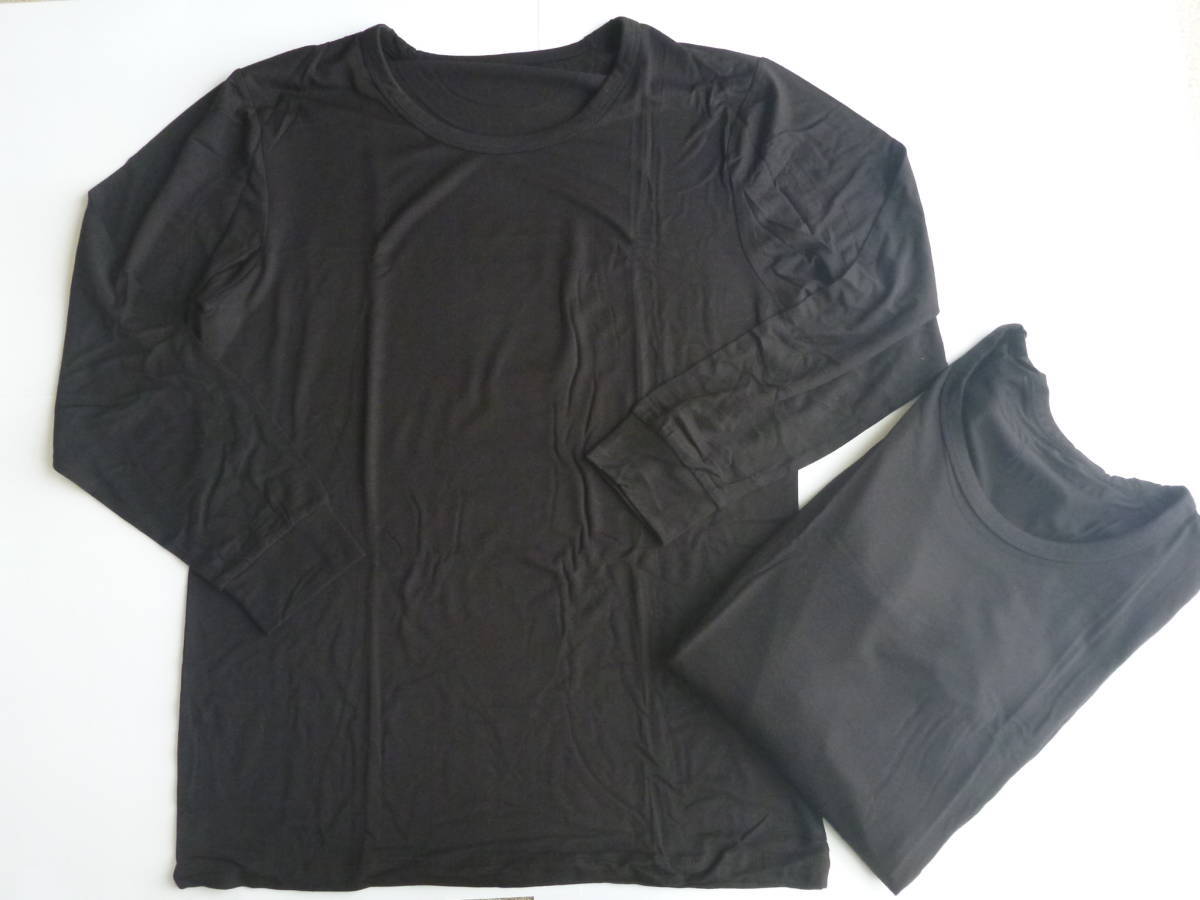 新品 Hathaway ハサウェイ ★2枚セット 黒 保温効果 あったかい インナー L 水分調節・帯電防止 ・熱(保温)効果拍卖