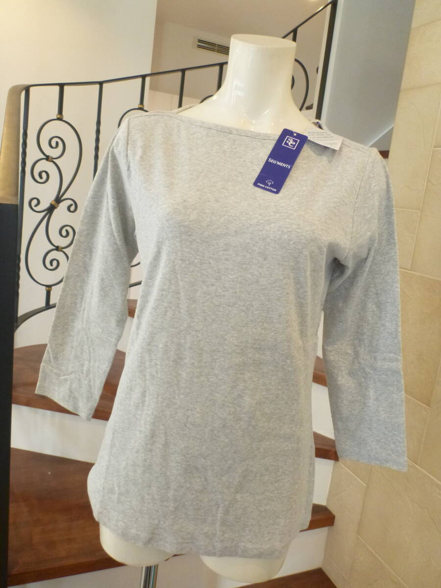 新品 SEG'MENTS ★ロゴ刺繍 グレー 長袖 カットソー M拍卖
