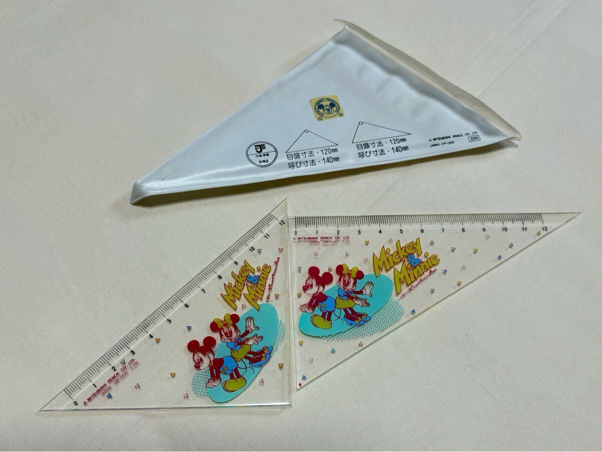 美品 昭和レトロ ミッキー&ミニー 三角定規 Mickey & Minnie ディズニー Disney 三菱拍卖