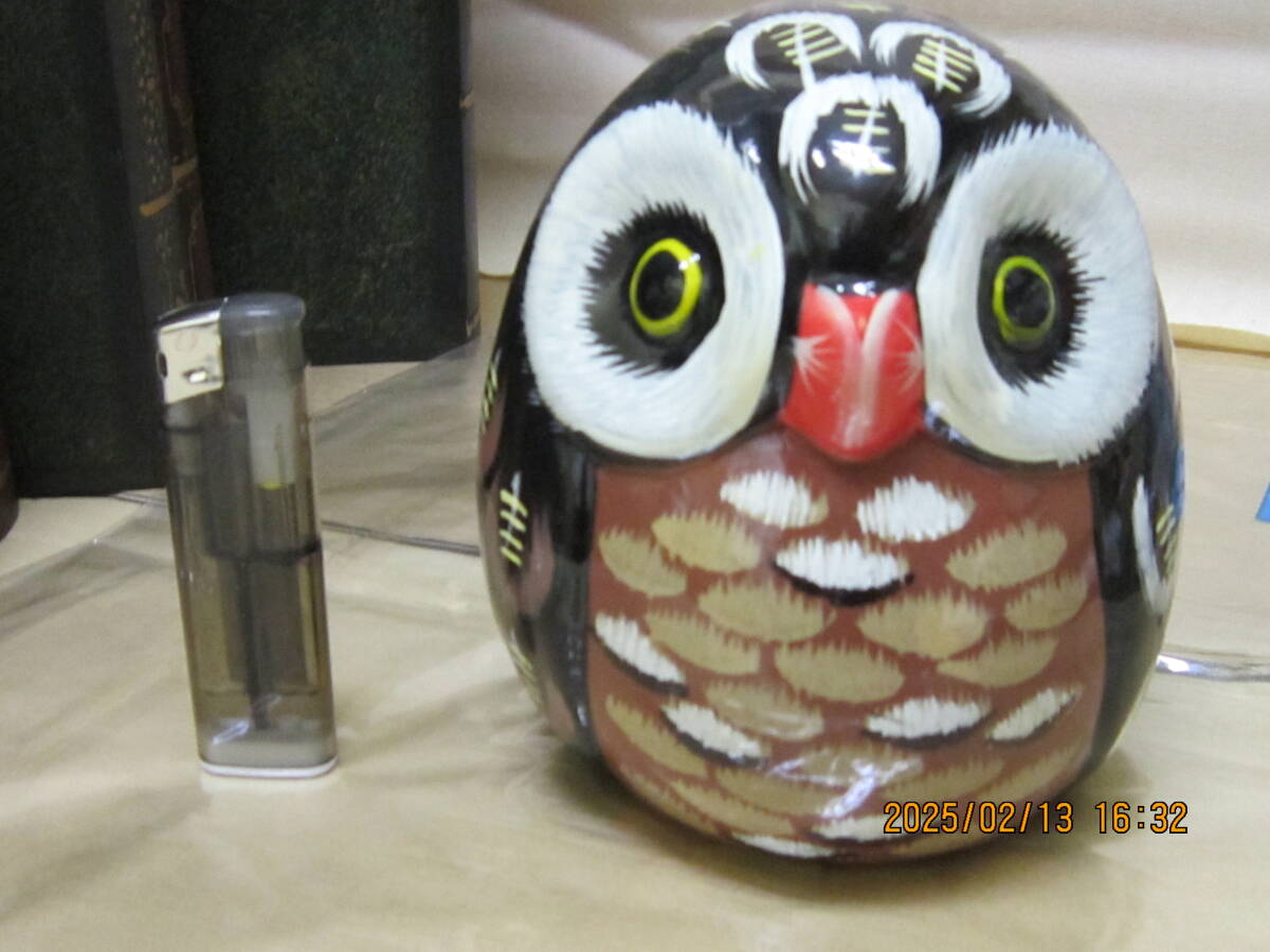 セラミックバンク【福・ふくろう・梟】‥〈トトロ~ではありません〉新品・未使用/貯金箱拍卖