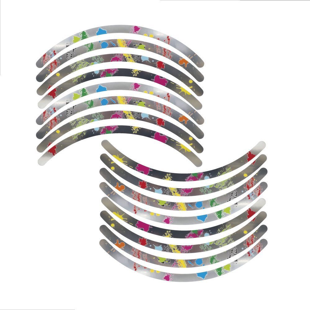 (マットミラー)16mm 17インチ リムステッカー インクスプラッシュ リムライン 傷防止 ドレスアップ 傷隠し 保護 ホイール拍卖