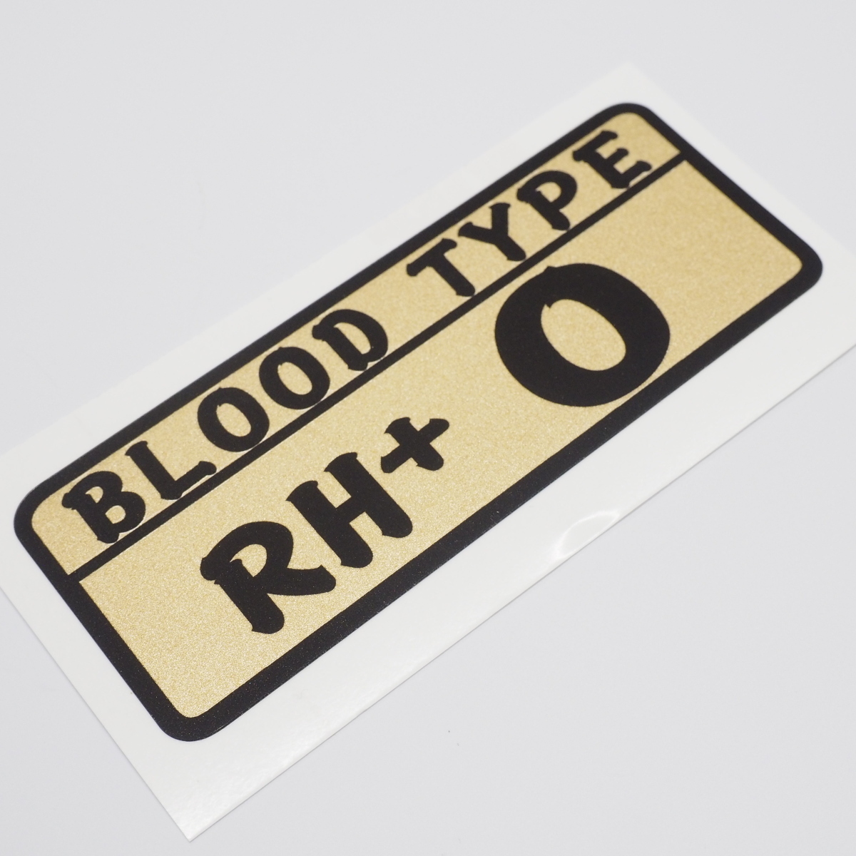 (ゴールド)黒文字 血液型ステッカー O型 1枚 バイク 車 デカール シール ブラッドタイプ RH拍卖