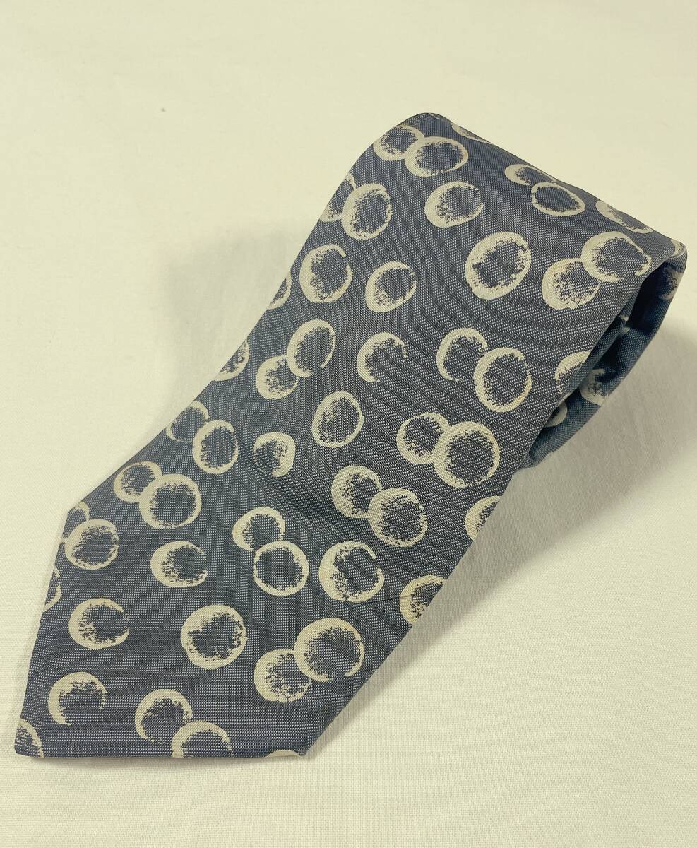 年末特価品 JIM THOMPSON グレーにクリーム系の柄 ネクタイセール古着 YA-120拍卖
