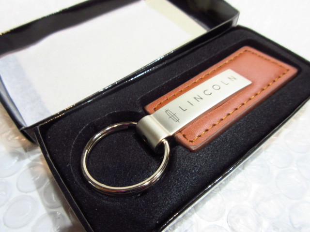 リンカーン US純正 本革レザー・キーリング/ブラウン【GENUINE PARTS】新品/LINCOLN/フォード/FORD/残り僅か/拍卖