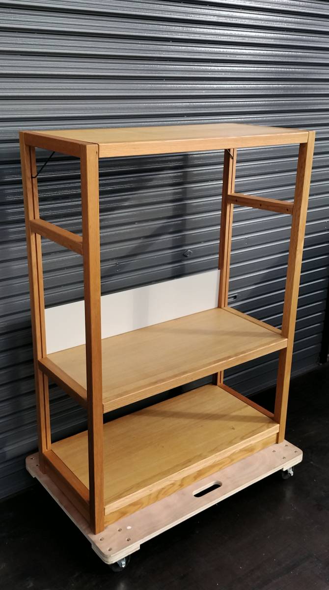 【愛知近郊・配送可】MUJI■無印 オーク材 ユニットシェルフ 中 3段 約120×40×87㎝ 廃版・人気商品 木製 棚拍卖