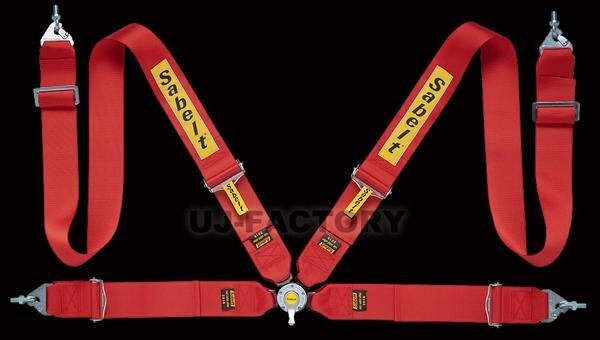 ★FIA公認/Sabelt 正規品★サベルト サルーンS (SALOON-S/CCS433SRUN) 433UN★3インチ シートベルト・左側/レッド拍卖