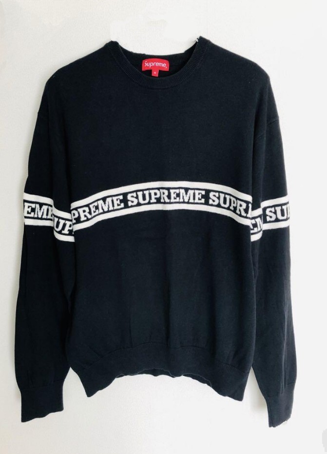 SUPREME クルーネックコットンニット Mサイズ拍卖