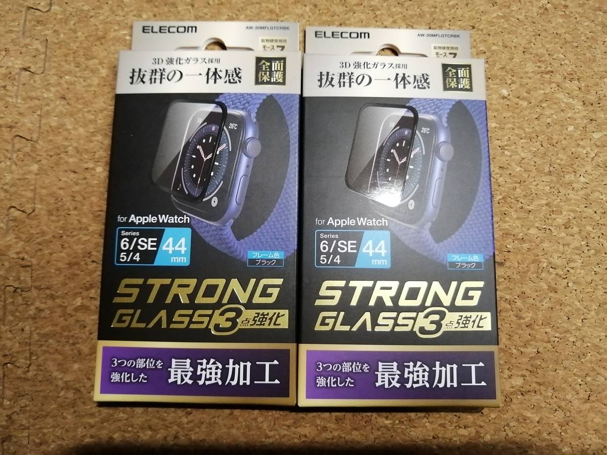 【2コ】エレコム AppleWatch SE / Series6 44mm フルカバーガラス フィルム 光沢 全強化 ブラック AW-20MFLGTCRBK 4549550206693拍卖