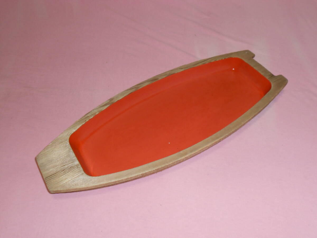 木皿1■船盛・杉材・漆・刺身・盛合わせ・日本料理・懐石・旅館・料亭■USED拍卖