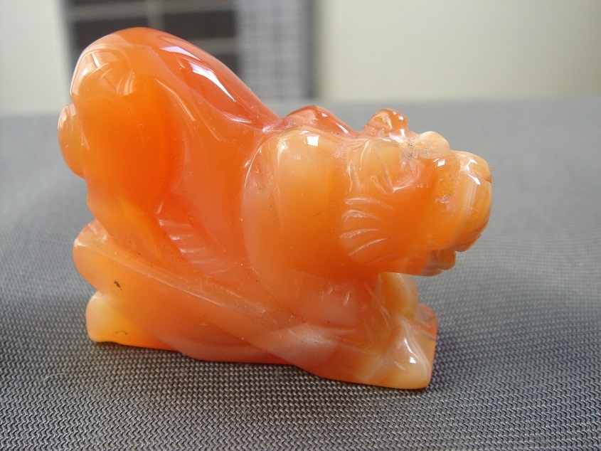 ☆超希少,風水置物,お守り,干支寅年天然瑪瑙メノウめのうアゲート「虎」タイガー置物☆最後一品拍卖