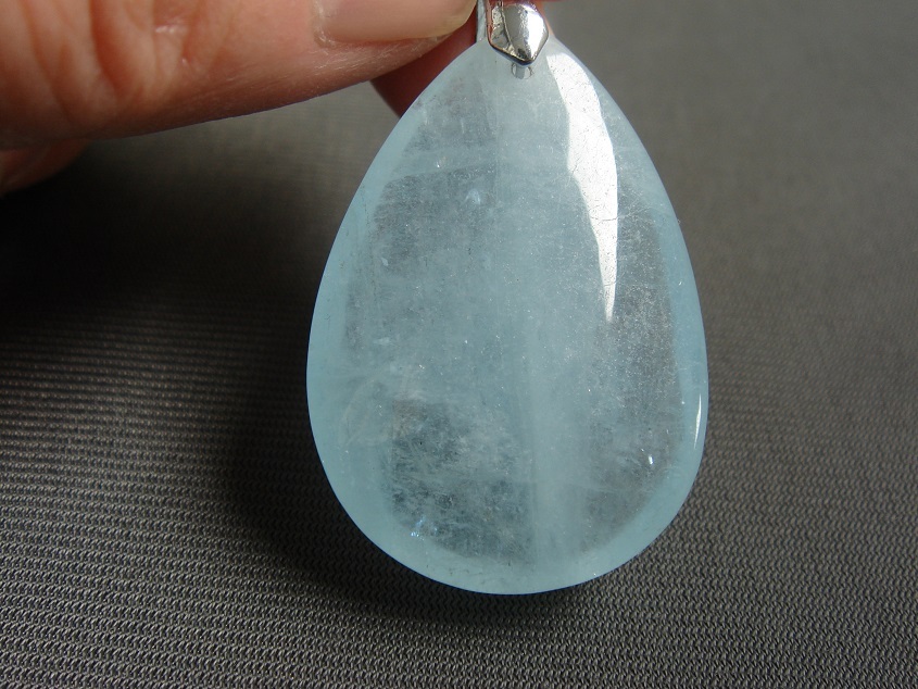 ☆希少最高級海の色大粒天然6A級アクアマリンペンダントトップK2拍卖