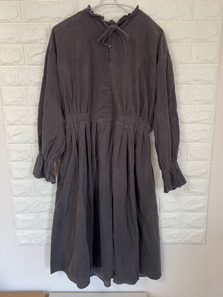 ehka sopo グレー 長袖 ひざ丈ワンピース Fサイズ拍卖