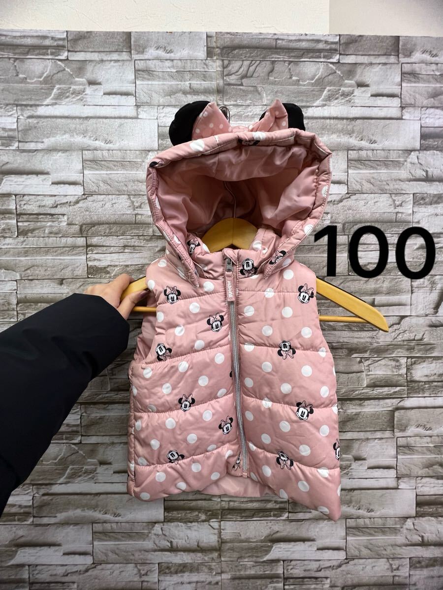 100 H&M エイチアンドエム ピンク ミニー ダウンベスト ベスト ディズニー キッズ 子供服 女の子拍卖