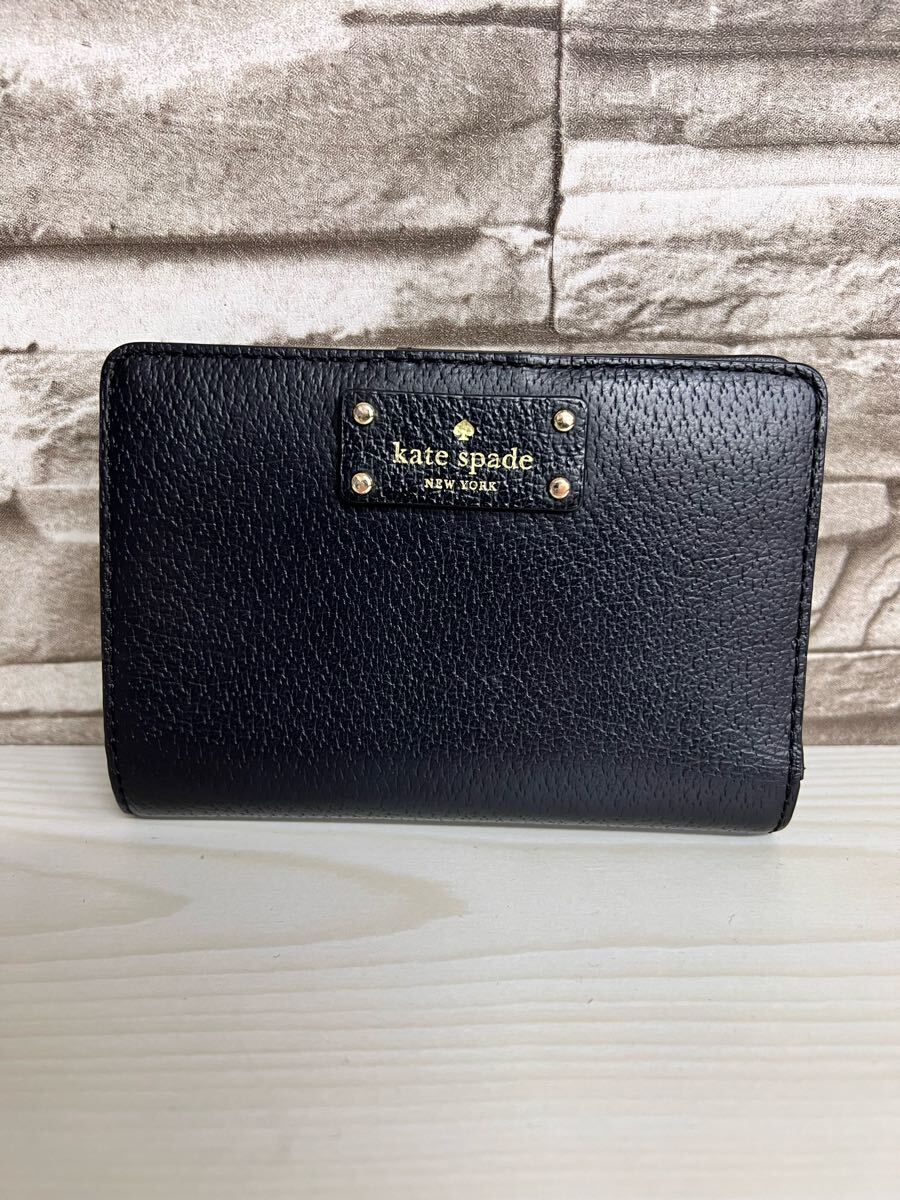 Kate spade ケイトスペード 二つ折り財布 財布 ウォレット レディース ブラック拍卖