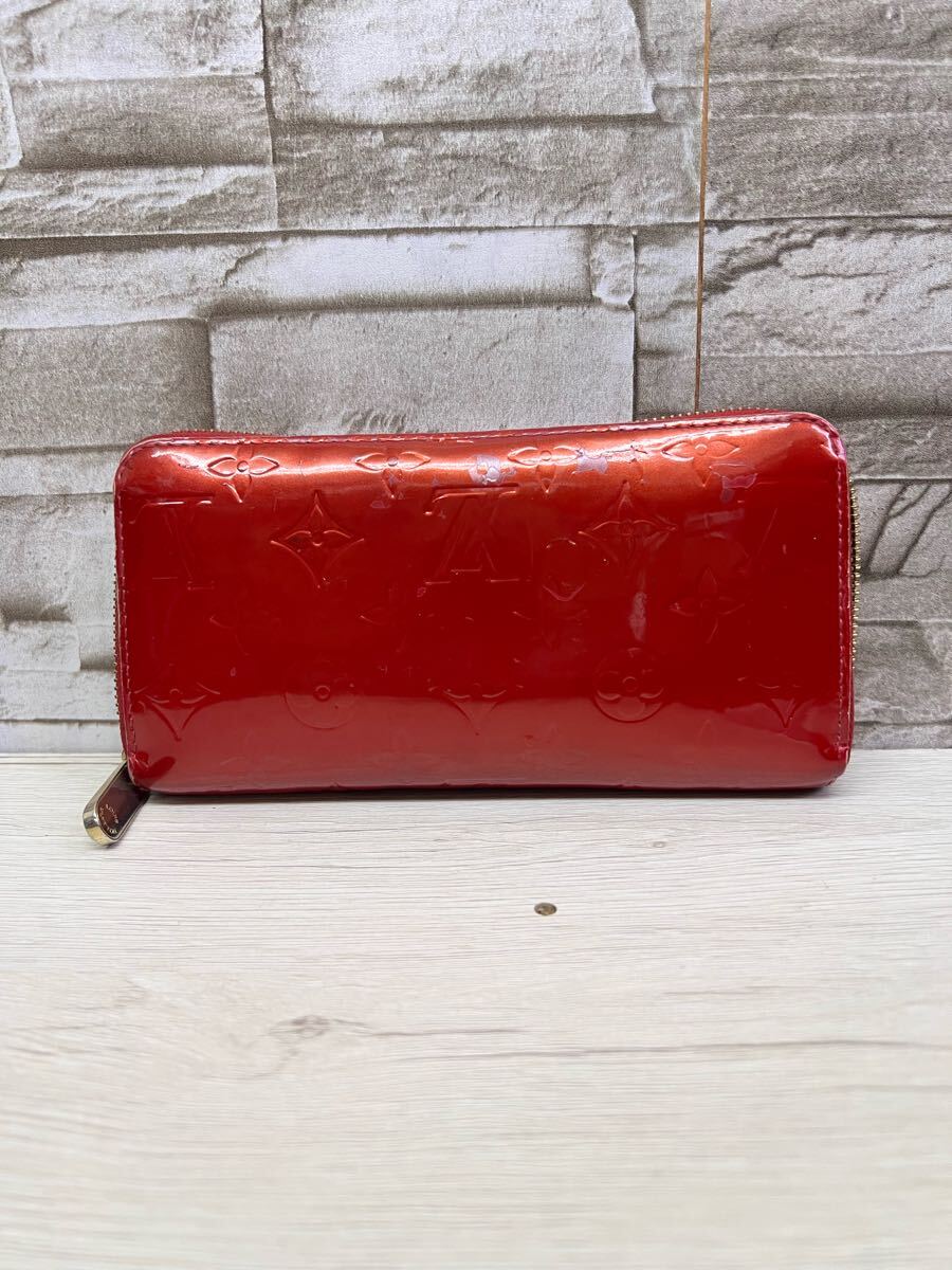 Louis Vuitton ルイヴィトン レッド ヴェルニ ジッピーウォレット ラウンドジップ 長財布 財布 ウォレット ジャンク品拍卖