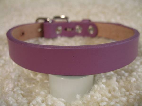 ★同梱お得★♯18-№29・先カン式首輪・シンプル・パープル♪拍卖