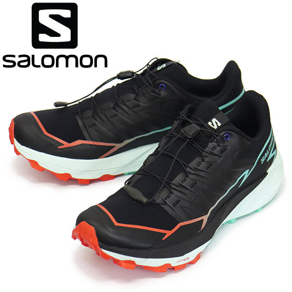 Salomon (サロモン) L47560900 THUNDERCROSS 男性用トレイルランニングシューズ BLACK/CHERRY TOMATO/ELECTRIC GREEN SL048 26.5cm拍卖