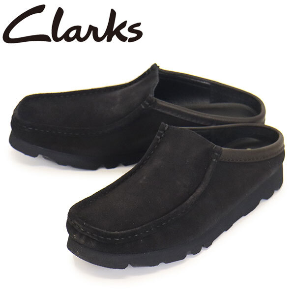 Clarks (クラークス) 26180443 Wallabee Slip ワラビー スリップ メンズ シューズ Black Sde CL134UK8.5-約26.5cm拍卖