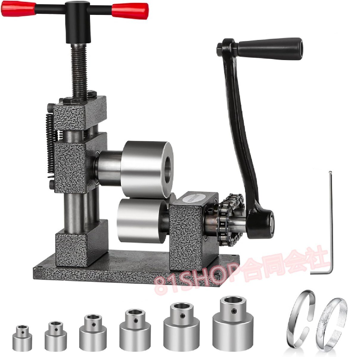 「81SHOP」 手動プレス曲げ機 ブレスレット リング 指輪 イヤリング 手動圧延機多機能ハンドクランクリング曲げ機 DIYツール 灰色-鉄の車輪拍卖